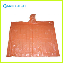 Poliéster con capucha transparente disponible Poncho de lluvia desechable Rpe-032